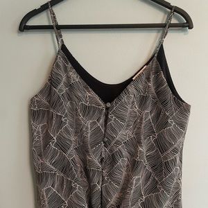 Black and White Sienna Sky Tank Top Tie Front Blouse size Small